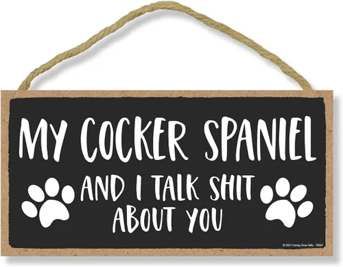 Miniatura 6 de Honey Dew Gifts, My Pitbull and I Talk Shit About You, 10 x 5 pulgadas, letreros divertidos para el hogar, decoración de mascotas para el hogar