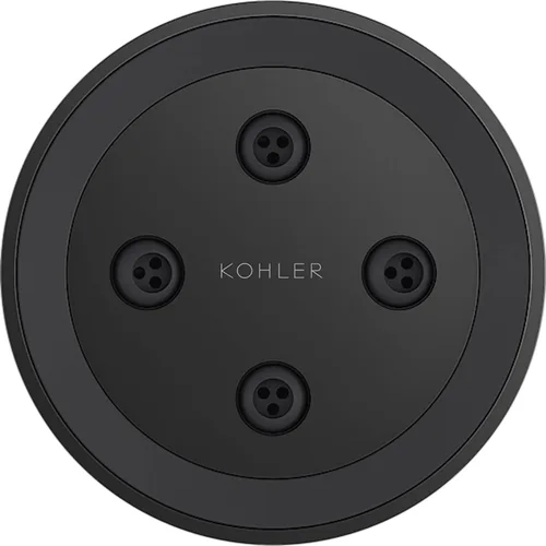 Miniatura 2 de KOHLER 26299-BL - Spray redondo de una sola función, rociador giratorio semiempotrado para pared de ducha, 2.5 GPM, negro mate Mate negro