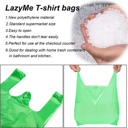 Miniatura 5 de LazyMe Bolsas para camisetas, bolsas de plástico con asas para mercancía, compras minoristas y día de San Patricio, bolsas de plástico para negocio