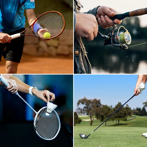 Miniatura 7 de PATIKIL Cintas de agarre para raqueta de tenis, poliuretano con agarre elástico, antideslizante, absorbe el sudor para caña de pescar de bádminton