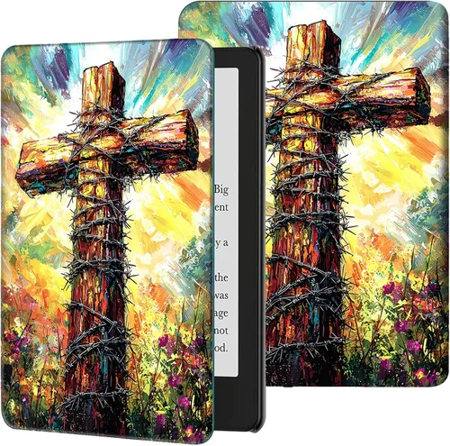 Miniatura 39 de Funda para Kindle de 6 pulgadas (11.ª generación, versión 2024/2022) delgada de piel sintética, ajustable, multiángulo, Smart Shell con función