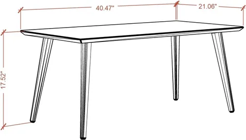 Miniatura 3 de Manhattan Comfort Utopia Collection 89452 - Mesa auxiliar rectangular moderna de mediados de siglo para sala de estar, con patas abiertas