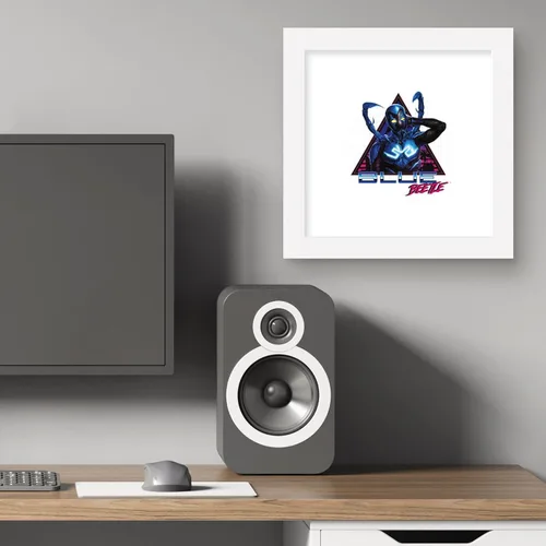 Miniatura 5 de Trends International Gallery Pops DC Comics Blue Beetle - Póster de pared retro Super Future, 12 x 12 pulgadas, versión de marco blanco