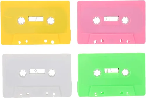 Toyvian 4 piezas de cinta de casete vintage para decoración de pared, casetes de audio en blanco, decoración de fiesta de música retro para el