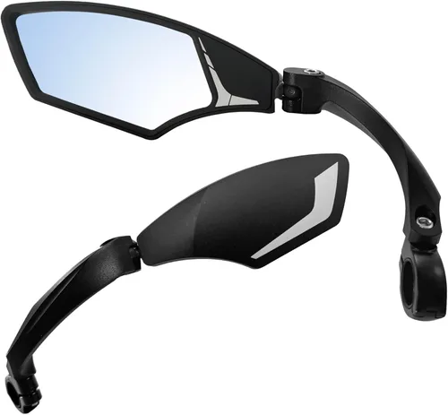 Miniatura 4 de Hafny NUEVO Espejo para manubrio de bicicleta, HD, resistente a explosiones, lente de vidrio, HF-MR095 (antirreflejo izquierdo)