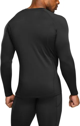Miniatura 2 de TSLA - Camiseas térmicas de compresión de manga larga con cuello en V para hombre, ideales para usar como capa base para hacer ejercicio, correr