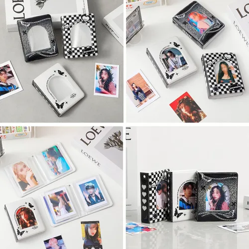 Miniatura 7 de Mini álbum de fotos de 40 bolsillos, soporte para tarjetas fotográficas Kpop de 3 pulgadas, carpeta pequeña para tarjetas fotográficas, carpeta