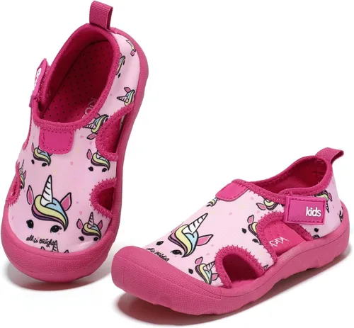 Zapatos de agua para niños y niñas, de secado rápido, con puntera ancha, bonitos zapatos para la playa y la piscina (niños pequeños)