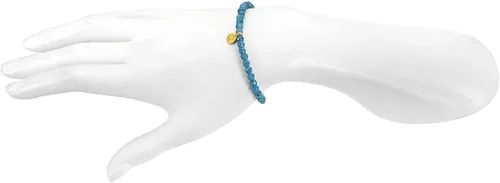 Miniatura 3 de Satya Jewelry pulsera elastizada, de 4 mm, latón chapado en oro, DoradoAzul, BG86-LOT