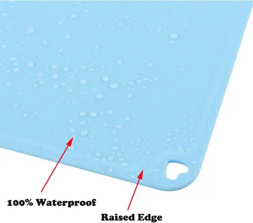 Miniatura 3 de Tapete de silicona para alimentación de mascotas para perros y gatos, mantel individual con borde elevado, antideslizante, impermeable, bandeja