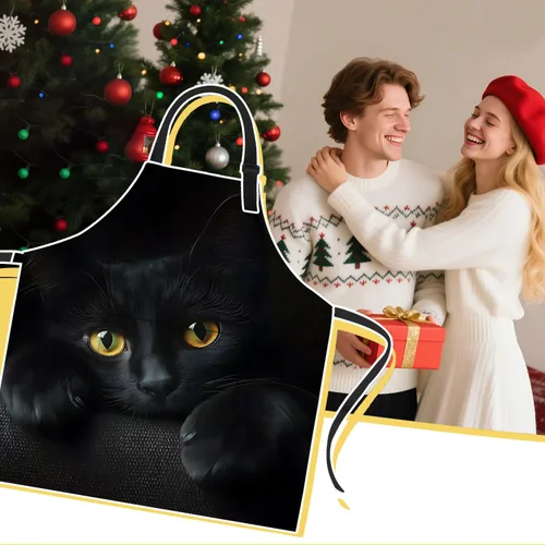 Miniatura 8 de ANNA QUEEN Delantal de Feliz Navidad para mujeres y hombres con bolsillos, delantal de muñeco de nieve, delantal de cocina ajustable para cocinero