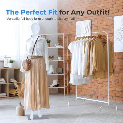 Miniatura 5 de SereneLife Maniquí femenino de cuerpo completo – Forma de vestido ajustable de 68.9 pulgadas con cabeza giratoria de 360°, cara realista