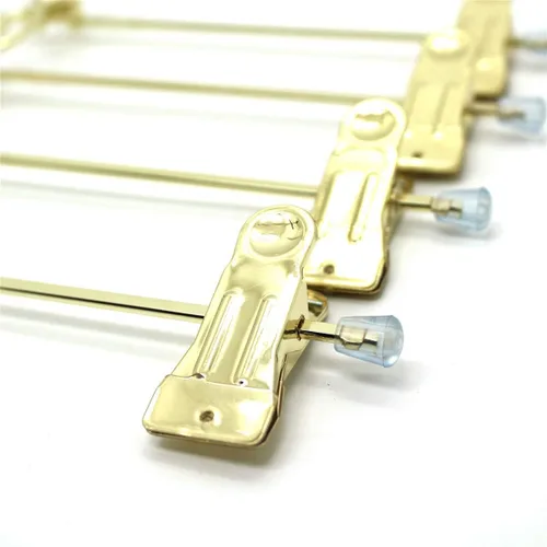 Miniatura 6 de Paquete de 30 perchas de metal dorado de 13.7 pulgadas con gancho giratorio