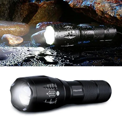 Miniatura 3 de Linterna impermeable LED táctica de grado militar de 5 modos de alto lúmenes (paquete de 4)