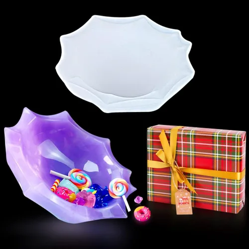 Miniatura 9 de Moldes de silicona para platos de diez esquinas para fundición de resina, moldes de bandeja de platos pequeños, molde de resina epoxi