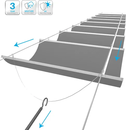 Miniatura 8 de Patio Cubierta de Sombra Impermeable para Pérgola de 4 pies de ancho x 12 pies de largo, Repuesto de Toldo Retráctil, Cubiertas de Tela para Gris