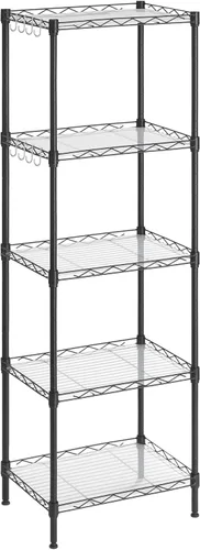 Miniatura 11 de SONGMICS Estantes de almacenamiento de 5 niveles, estantería de alambre, estantes de metal de cocina, estante de almacenamiento con estantes