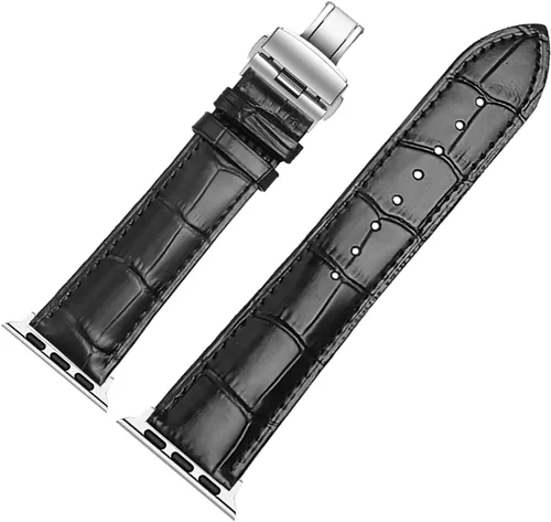 Correa de cuero genuino compatible con Apple Watch Band de 1.496 in 1.575 in 1.614 in 1.654 in 1.732 in 1.772 in 1.811 in 1.929 in, mujeres y