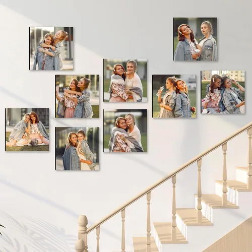Miniatura 5 de Azulejos de fotos personalizados, marcos de fotos personalizados para pegar en la pared, marcos de fotos, collage de decoración de pared, imagen