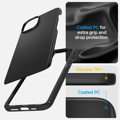 Miniatura 4 de Spigen Funda delgada diseñada para iPhone 15 (2023) [carcasa dura] [protección de grado militar] - negro 2023