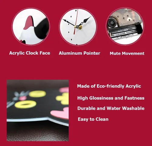 Miniatura 3 de Topkey Reloj de pared creativo de acrílico con péndulo de cola oscilante para sala de estar, dormitorio, cocina, decoración del hogar, batería