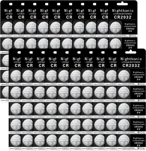 Miniatura 8 de Nightkonic Paquete de 50 piezas - Batería CR2032 3v Litio Botón Celda Moneda 2032 Batería