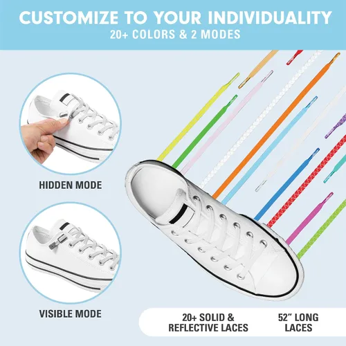 Miniatura 5 de Xpand Sistema de cordones sin ataduras con cordones elásticos, talla única para todos los zapatos de adultos y niños