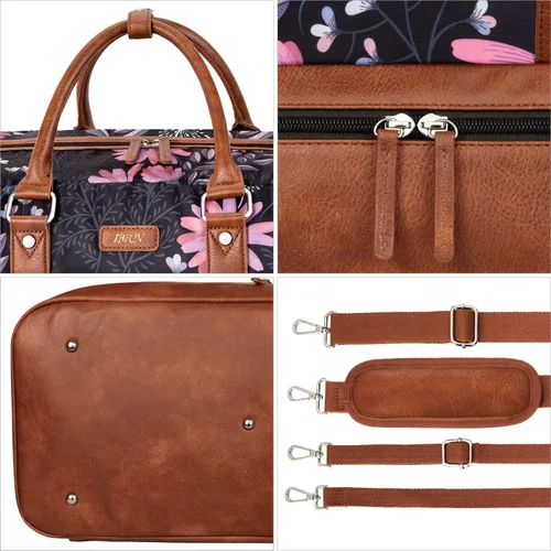 Miniatura 55 de IBFUN Bolsas de fin de semana para mujer, bolsa grande de lona para viaje, bolsa de viaje con compartimento para zapatos, 21 pulgadas, juego de 3