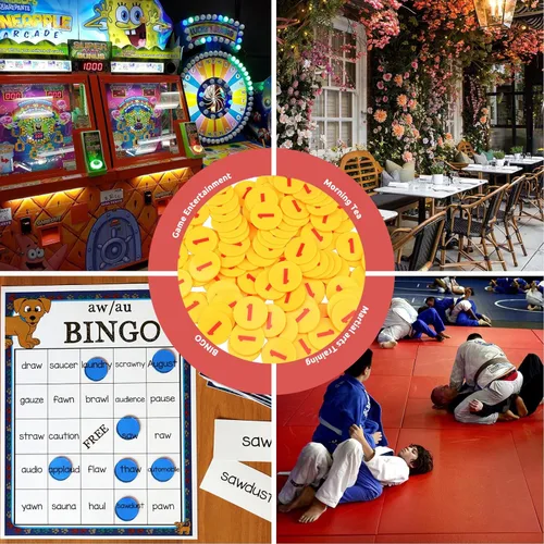 Miniatura 5 de Juego de 100 fichas de póquer – Monedas circulares de plástico de 1.58 pulgadas para juegos y contar, 0.16 oz cada una, accesorios perfectos