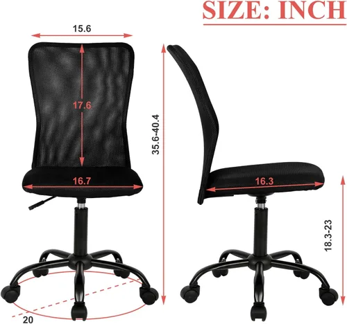 Miniatura 2 de Silla de oficina en casa, silla ergonómica de escritorio con respaldo medio, silla de computadora moderna de altura ajustable, silla giratoria