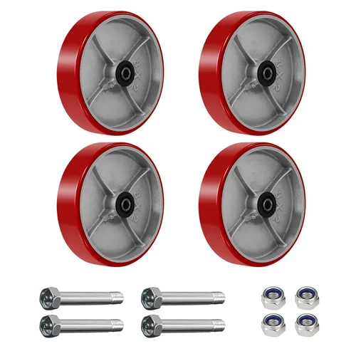 Miniatura 28 de Ruedas giratorias de repuesto de 6 x 2 pulgadas, rueda de hierro fundido de acero, resistente, capacidad de 1200 libras por rueda, orificio de 1/2