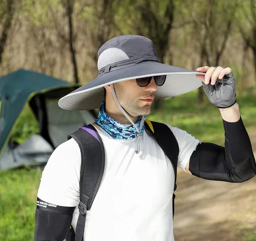 Miniatura 2 de Leotruny Sombreros de ala ancha para hombre UPF50+ sombrero impermeable transpirable para pesca, senderismo, camping