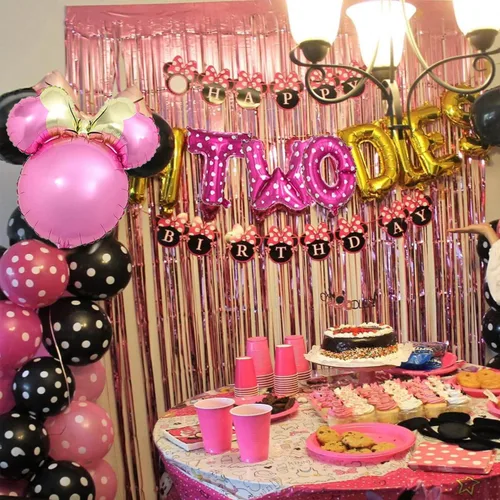 Miniatura 2 de Oh Twodles Globos Rosas Decoración de Pastel para Segundo Cumpleaños Topper de Pastel 2º Banner Suministros de Fiesta Decoraciones Accesorio