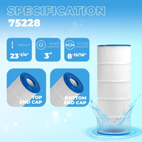 Miniatura 4 de XtremepowerUS Paquete de 4 cartuchos de filtro de repuesto para piscina de 120 pies cuadrados para PLF120A, C1200 Series, CX1200-RE, PXC125, PA120
