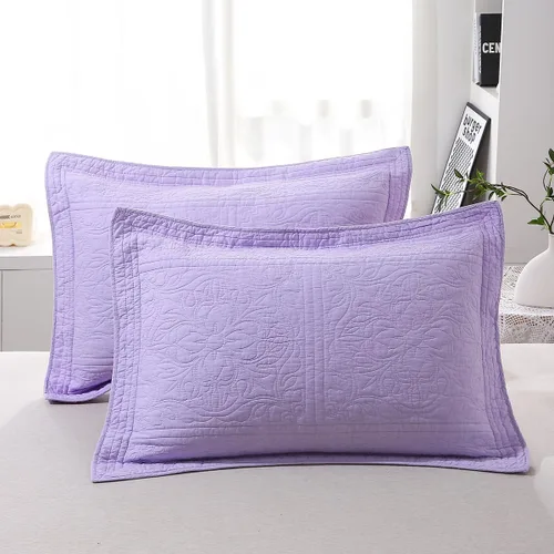Miniatura 52 de WINLIFE Juego de 2 fundas de almohada acolchadas 100% algodón, estampado floral, tamaño King, color verde