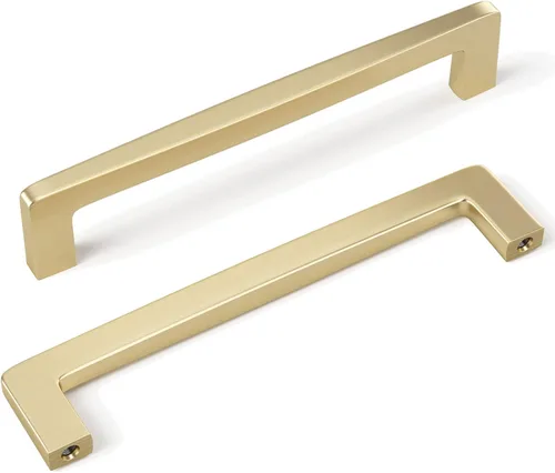 goldenwarm Paquete de 10 tiradores de gabinete de 5 pulgadas, oro cepillado, juego de accesorios de cocina de aleación de zinc para gabinetes,