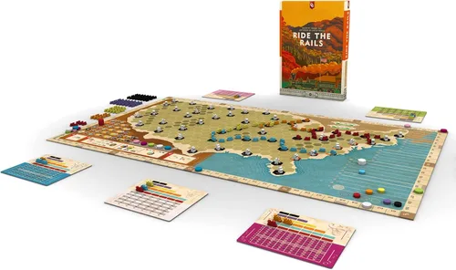 Miniatura 2 de Capstone Games: Ride The Rails, juego de mesa de estrategia central, de 3 a 5 jugadores, 1 página de reglas, tiempo de juego rápido de 60 minutos, a