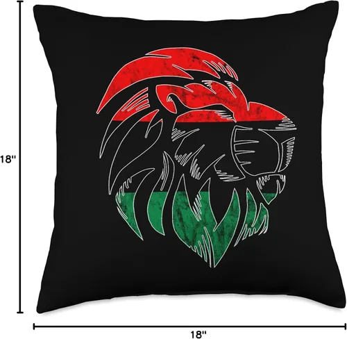 Miniatura 4 de Pan African Pride Black History Pan African UNIA Flag Lion Afro-American Black History - Almohada de 18 x 18 pulgadas, multicolor