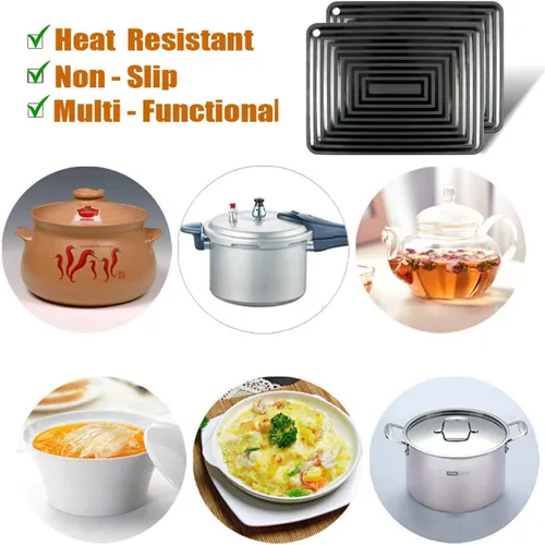 Miniatura 2 de LogHog Large Silicone Trivet Mats for Hot Dishes/Pans, Heat Resistant Pot Holder, 9"x12" Non Slip Flexible Durable Pot Coaster Kitchen Table Mats