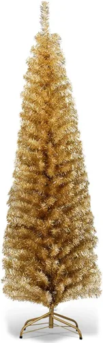 Miniatura 14 de GOFLAME Árbol de Navidad de 6 pies sin luz, árbol de Navidad negro, decoración de Halloween en forma de lápiz, árbol de Halloween con 520 puntas