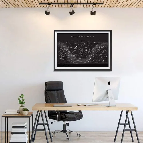 Miniatura 3 de Higly - Póster detallado de mapa de estrellas ecuatoriales – Constelaciones con nombres de estrellas – Impresión artística de pared para la escuela