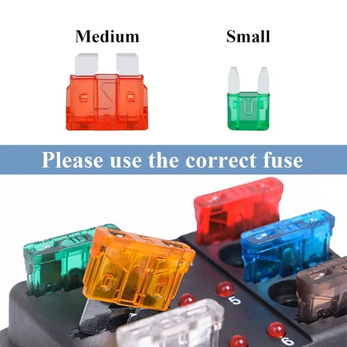 Miniatura 8 de Juego surtido de 250 fusibles de cuchilla de automóvil, fusible automático estándar y mini fusible de automóvil para marina, RV, cámper, barco