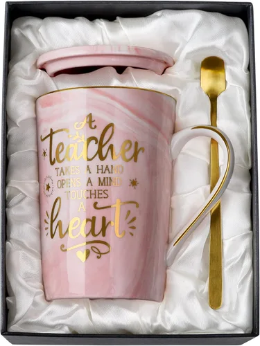 Miniatura 14 de Divertidos regalos de cumpleaños para mujeres, taza de café de 14 onzas con texto en inglés "Not a Day Over Fabulous" impresa con oro, ideas de Rosa
