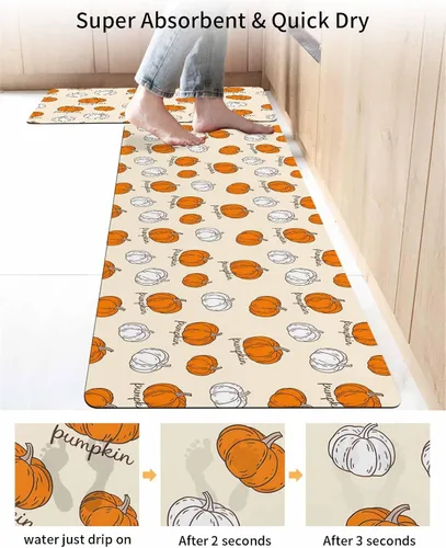 Miniatura 4 de Tapete de baño para bañera, antideslizante, de secado rápido y absorbente, de tierra de diatomeas, para fregadero de cocina, lavable, color naranja