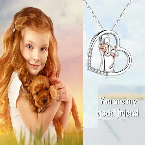 Miniatura 13 de YFN Collar con colgante de perro de recuerdo de plata de ley, regalo conmemorativo para amantes de los perros para mujeres