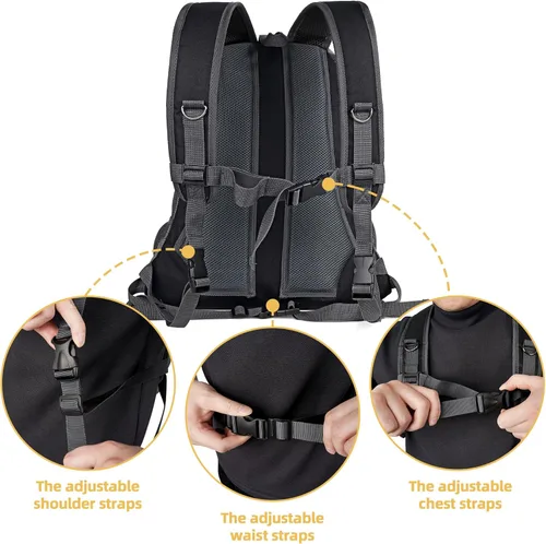 Miniatura 3 de WOYYHO Mochila transportadora para perros pequeños, mochila frontal ventilada para perros con bolsillos de almacenamiento, correas ajustables