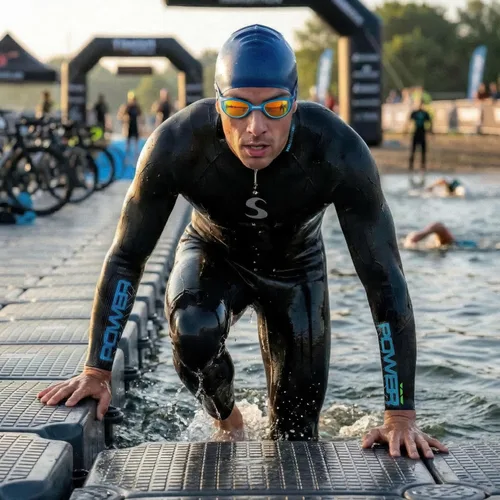 Miniatura 5 de Synergy Traje de neopreno para triatlón de 3/2 mm - Volution de manga larga, piel suave, para natación en aguas abiertas