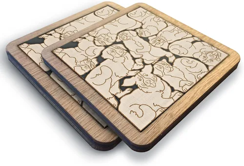 Miniatura 26 de 02 Posavasos de Perro Beagle - Juego de Posavasos de Madera con Rompecabezas de Perro Beagle - Posavasos Entrelazados tipo Rompecabezas con Diseño
