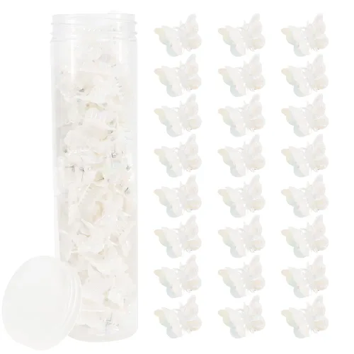 Miniatura 23 de AHONEY - 60 pinzas de mariposa mini para el cabello con caja de brillo, accesorios para el cabello estilo 90s Y2k para niñas y mujeres (Azul)
