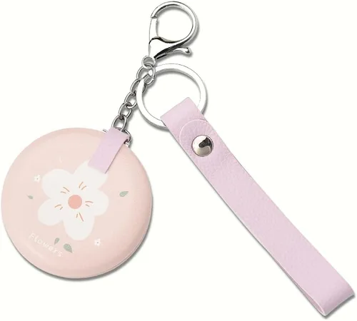 Pequeño llavero de espejo de aumento para monedero – 2 mini espejos plegables portátiles de maquillaje de viaje